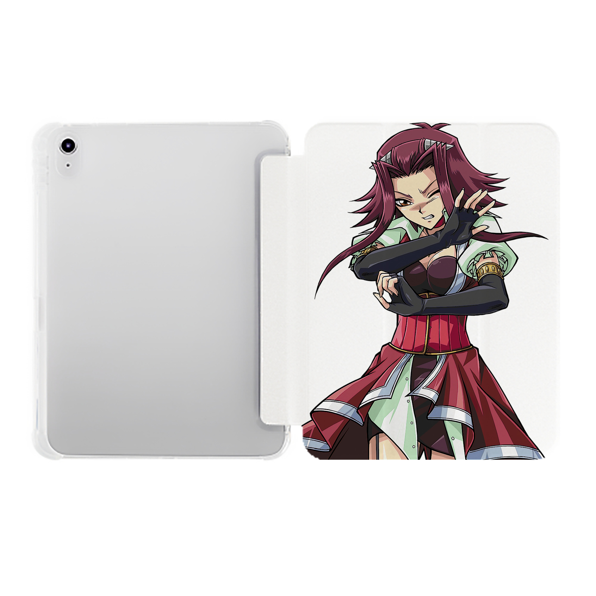 （画像用） 遊☆戯☆王 Yu-Gi-Oh! IPad ケース ペン収納付き 三つ折りスタンド PUレザー×シリコン 対応機種9.5/10.5/10.9インチ